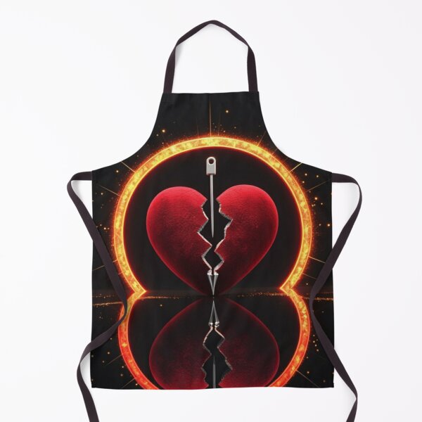 Item preview, Broken Red Heart Mended with Silver Pin - Glowing Neon Halo Art designed and sold by Dreamy Armine Art.