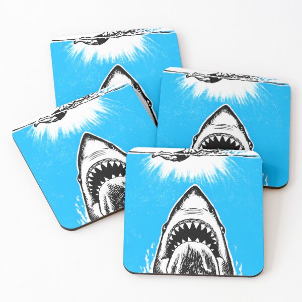 Item preview, Great White Shark attack swimer on the ocean designed and sold by pixeldizajn.