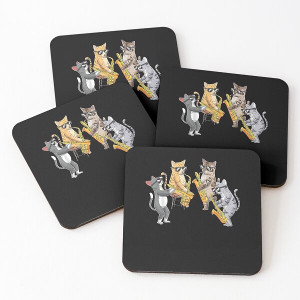 Item preview, Cats Playing Saxophone Jazz Sax Musician Saxophonist designed and sold by Goleon12.