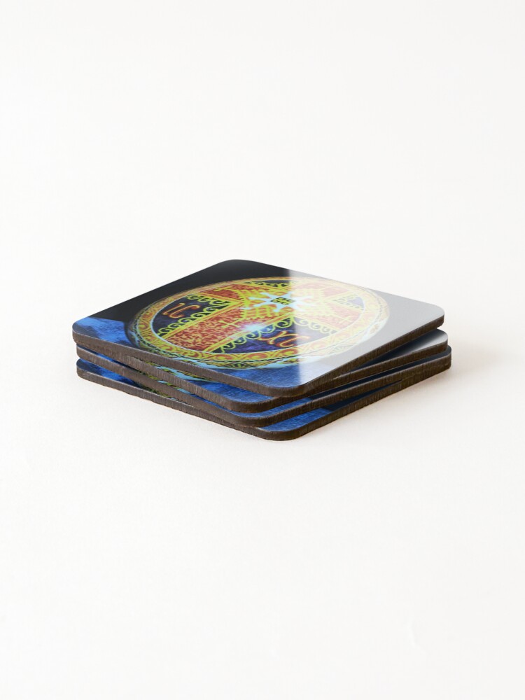Thumbnail 4 of 5, Coasters (Set of 4), Ostrich pysanky designed and sold by ecce-art.