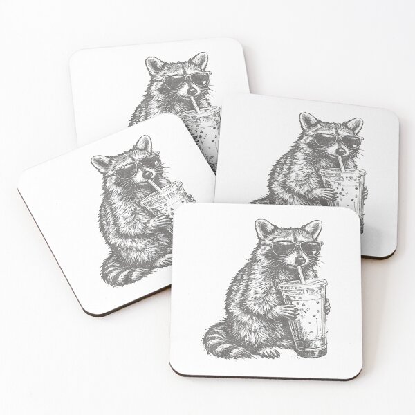 Item preview, Raccoon Drinking Iced Coffee Funny for Men, Women, and Kids designed and sold by Goleon12.
