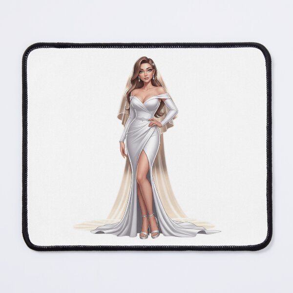 Item preview, Modern Bride Illustration – Elegant White Wedding Gown Art designed and sold by Tw1nsAIArt.