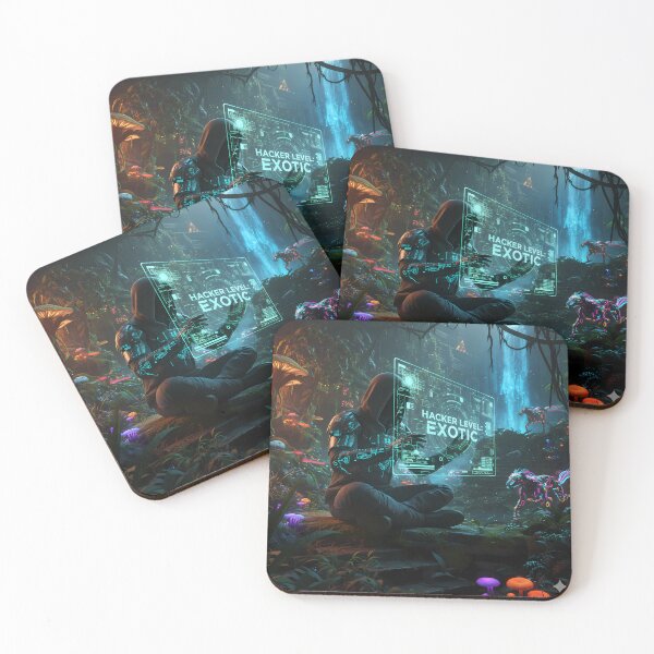 Item preview, Hacker Level Exotic Cyberpunk Jungle Oasis designed and sold by PawsyVibe.