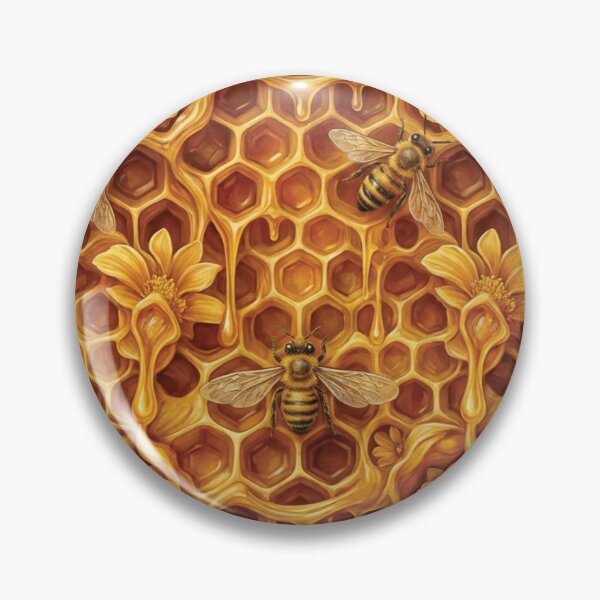 Item preview, Golden Honeycomb Bees and Spring Floral Seamless Pattern designed and sold by DGtaLrtcom.