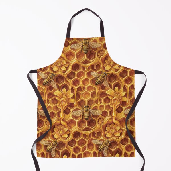 Item preview, Golden Honeycomb Bees and Spring Floral Seamless Pattern designed and sold by DGtaLrtcom.