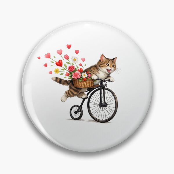 Item preview, Whiskers in Motion - Vintage Bicycle Cat designed and sold by TheJoyfulPen.