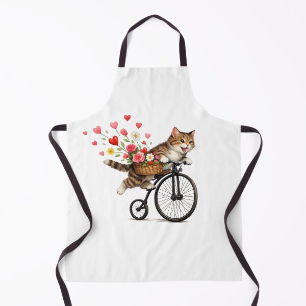 Item preview, Whiskers in Motion - Vintage Bicycle Cat designed and sold by TheJoyfulPen.