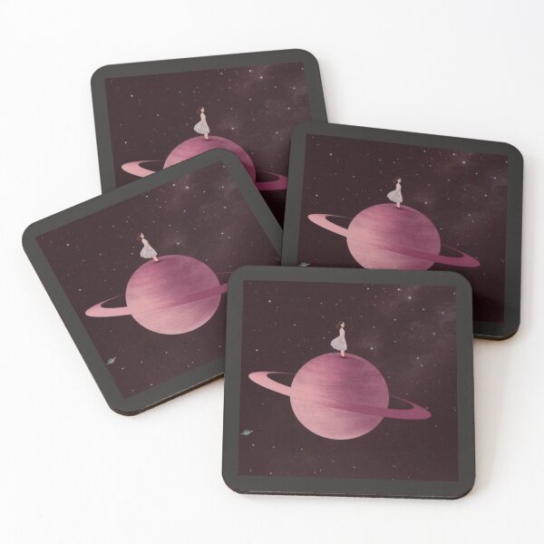 Item preview, Drawing of Ethereal girl qnd a beautiful pink planet designed and sold by NivyasArtistry.