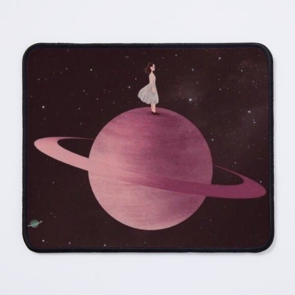 Item preview, Drawing of Ethereal girl qnd a beautiful pink planet designed and sold by NivyasArtistry.