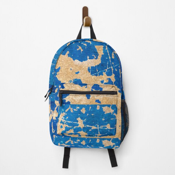 Item preview, Blue & Gold Peeling Paint Texture – Abstract Grunge Wall Art designed and sold by PYGLegacy.