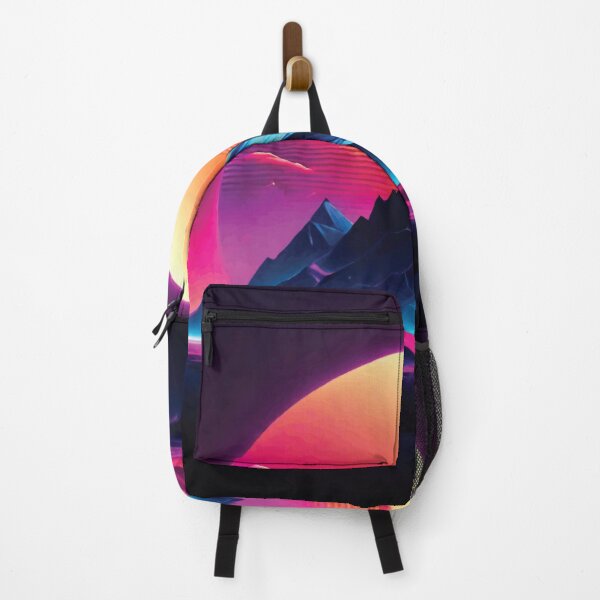 Item preview, Neon Synthwave Mountains with Glowing Sun designed and sold by Arturo Daniel Garcia Palomo.