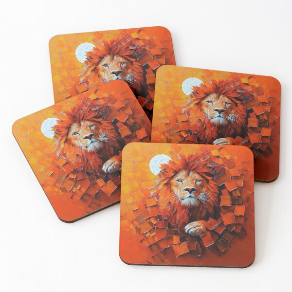 Item preview, Maned Lion Abstract Impasto Art designed and sold by shanblue6.