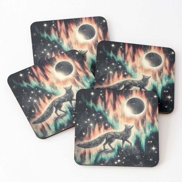 Item preview, Wood Texture Northern Lights Fox, Ai Generated Art   designed and sold by ACC .