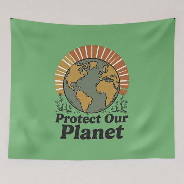 Item preview, Protect Our Planet | Vintage 70s Style Earth Day Graphic designed and sold by InkWeaveShop.