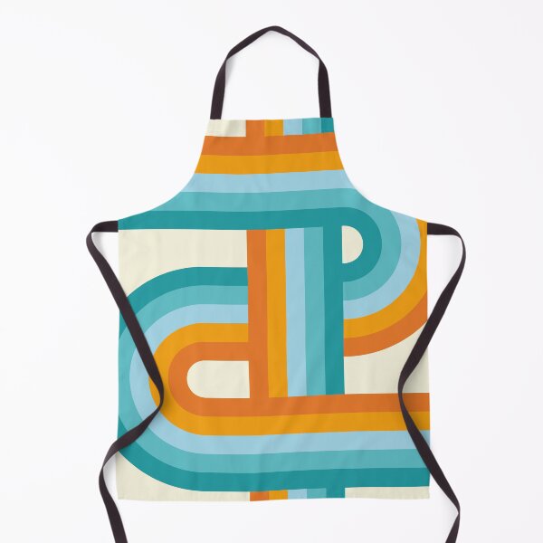 Item preview, Mid Century Modern Abstract Rainbow - Turquoise blue and Orange designed and sold by JMgraphic.