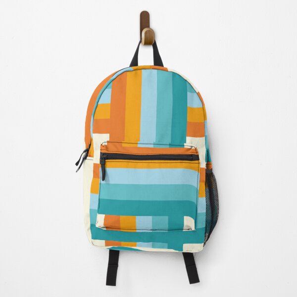 Item preview, Mid Century Modern Abstract Rainbow - Turquoise blue and Orange designed and sold by JMgraphic.