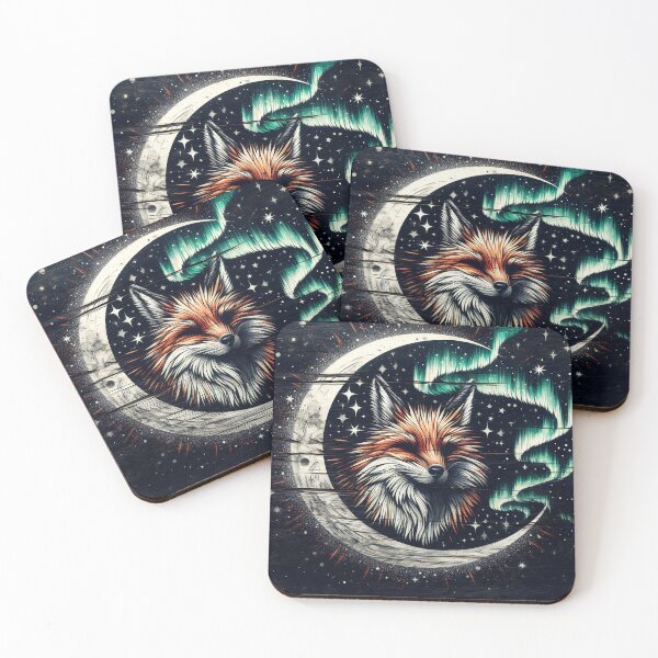 Item preview, Wood Texture Northern Lights Fox, Ai Generated Art   designed and sold by ACC .