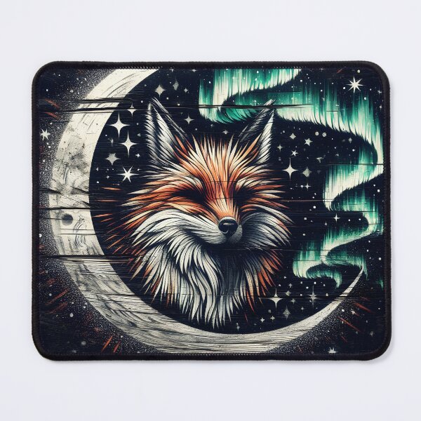 Item preview, Wood Texture Northern Lights Fox, Ai Generated Art designed and sold by ACC .
