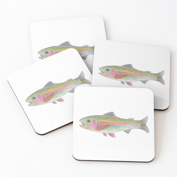 Item preview, Rainbow Trout Fish Art Hatchery Drawing Fly Fishing  designed and sold by fishladydesigns.