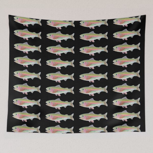 Item preview, Rainbow Trout Fish Art Hatchery Drawing Fly Fishing  designed and sold by fishladydesigns.