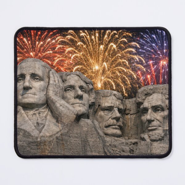 Item preview, Mount Rushmore Humor with Fireworks designed and sold by Maria Dryfhout.