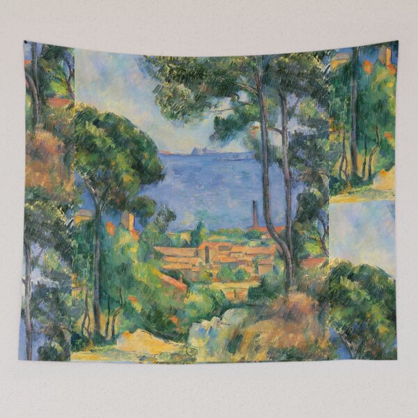 Item preview, View of L'estaque and the Chateau D'if by Paul Cézanne: Mediterranean Landscape Poster designed and sold by artofuniverse.