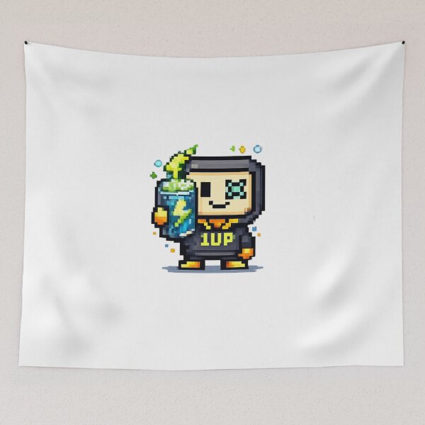 Item preview, 8 Bit Gamer Energy Boost Pixel Character designed and sold by Respawn Society.