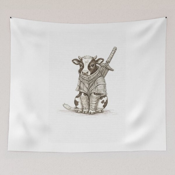 Item preview, Fantasy Cow Knight – Adorable Medieval Illustration designed and sold by HeyHas.