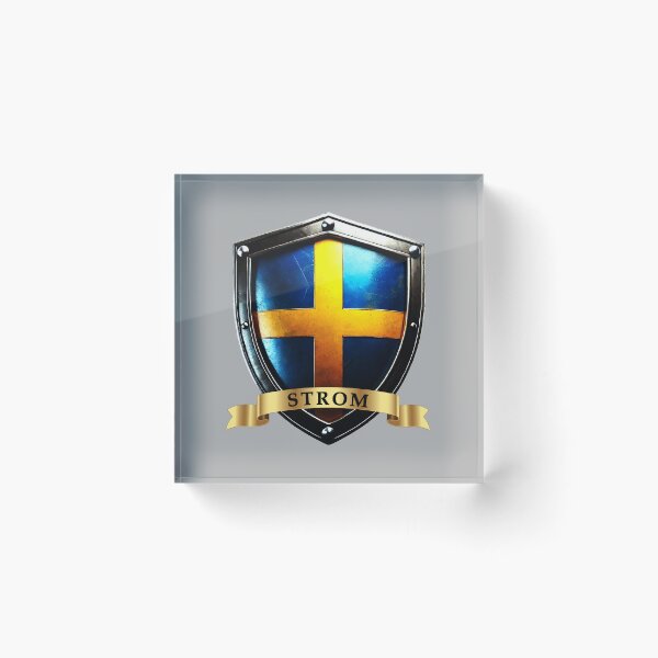 Artikelvorschau, Strom Schweden Familiennamen Schild entworfen und verkauft von Highlandkings.