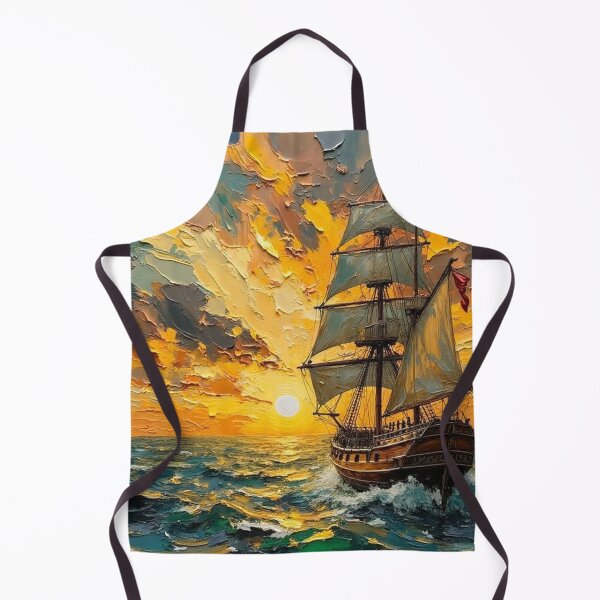Item preview, Vibrant Ocean Waves and Sailing Ship Palette Knife Art designed and sold by The Design Asset Station.