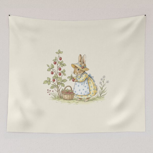 Item preview, Sweet Bunny Gathering Wild Raspberries designed and sold by Pasteltone.