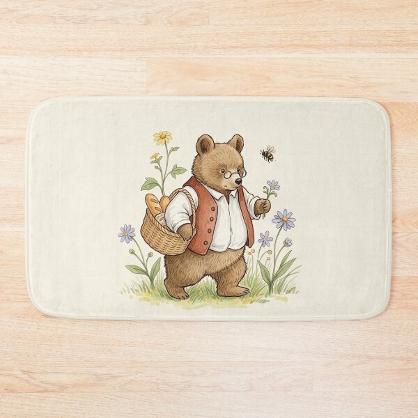 Item preview, Distinguished Bear with Fresh Bread Basket designed and sold by Pasteltone.