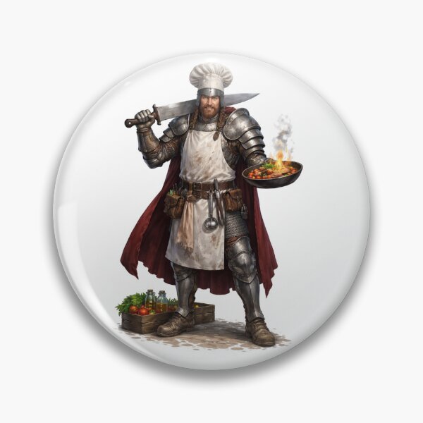 Item preview, Medieval Knight Chef Funny Fantasy Warrior Cooking Art designed and sold by RØNI AI.