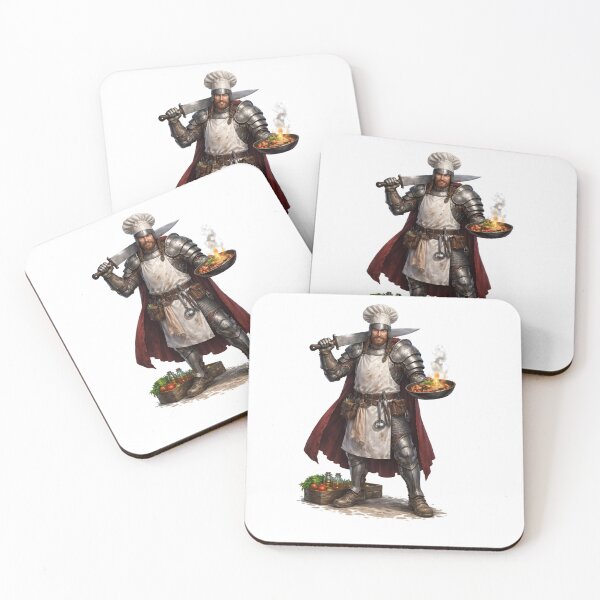 Item preview, Medieval Knight Chef Funny Fantasy Warrior Cooking Art designed and sold by RØNI AI.