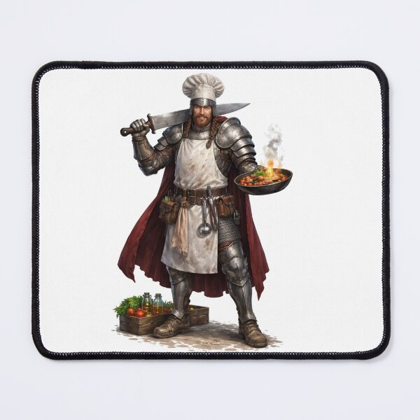 Item preview, Medieval Knight Chef Funny Fantasy Warrior Cooking Art designed and sold by RØNI AI.