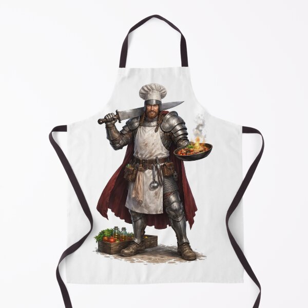 Item preview, Medieval Knight Chef Funny Fantasy Warrior Cooking Art designed and sold by RØNI AI.