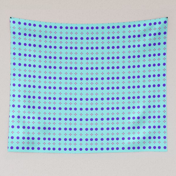 Item preview, Lavender and Violet alternating Stars on Cyan background pattern designed and sold by fev-rocks.