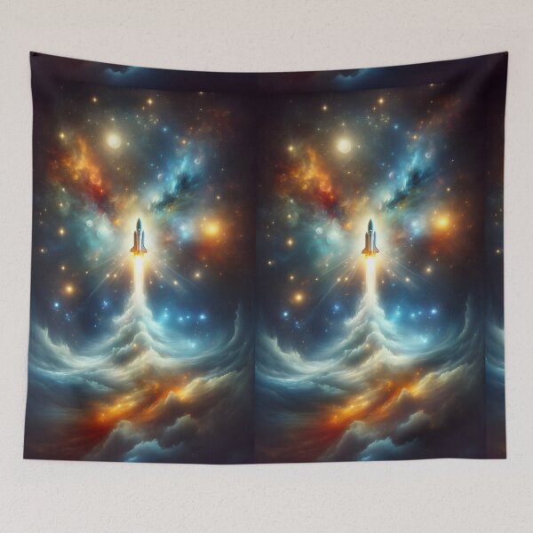 Item preview, Rocket in space designed and sold by RobertMartinArt.