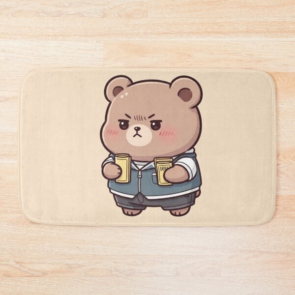 Item preview, Grumpy Kawaii Bear Drinking Beer – Cute Funny Cartoon Design designed and sold by soletstudio.