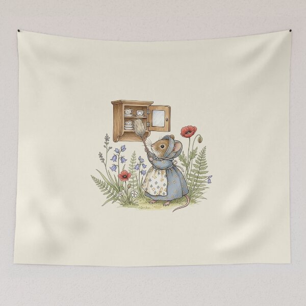 Item preview, Tiny Mouse Cleaning the Tea Cupboard designed and sold by Pasteltone.