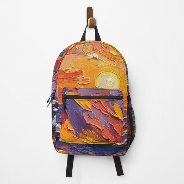 Item preview, Majestic Tall Ship at Sunset Impressionist Oil Painting designed and sold by The Design Asset Station.