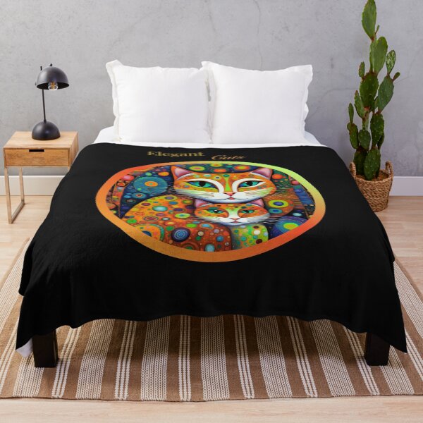 Item preview, Elegant Cats – Colorful Ornamental Feline Art Illustration designed and sold by Aquarius-club.