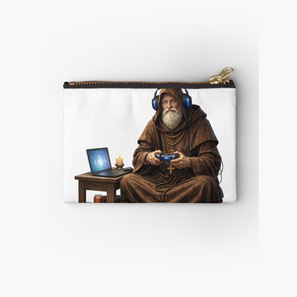 Item preview, Medieval Monk With Laptop Funny Tech Fantasy Art designed and sold by RØNI AI.