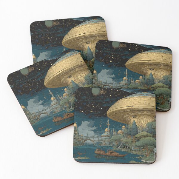 Item preview, Celestial Empire – Epic Sci-Fi Fantasy Cityscape Art designed and sold by MetroEnvision.