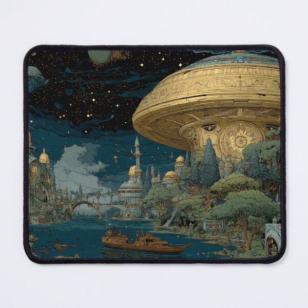 Item preview, Celestial Empire – Epic Sci-Fi Fantasy Cityscape Art designed and sold by MetroEnvision.
