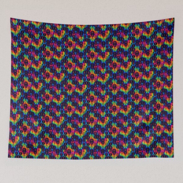 Item preview, Colorful sigil witch magick– Psychedelic Occult seamless pattern designed and sold by Liliths-Closet.