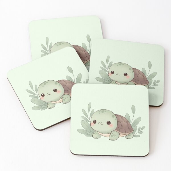 Item preview, Cute Kawaii Turtle Cartoon – Adorable Pastel Baby Turtle Illustration designed and sold by soletstudio.