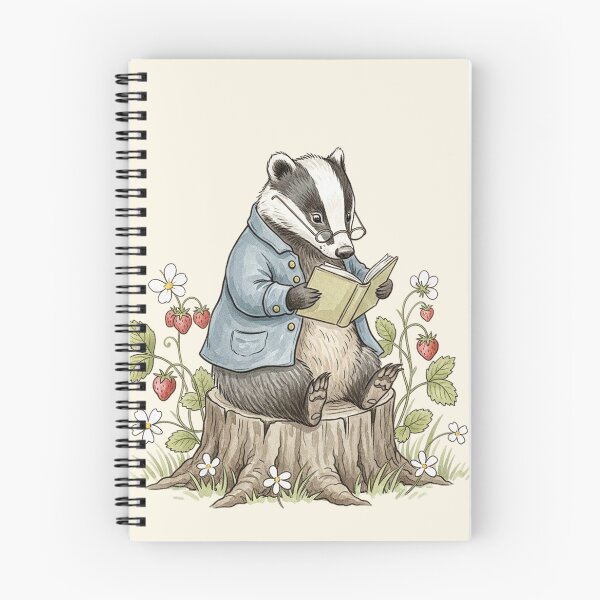 Item preview, Wise Badger Reading on a Tree Stump designed and sold by Pasteltone.