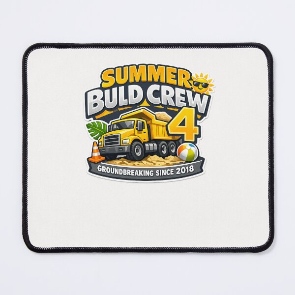 Item preview, Summer Build Crew 4 Groundbreaking Since 2018 Dump Truck Fourth Birthday Construction Boy designed and sold by Pawsome Quotes.