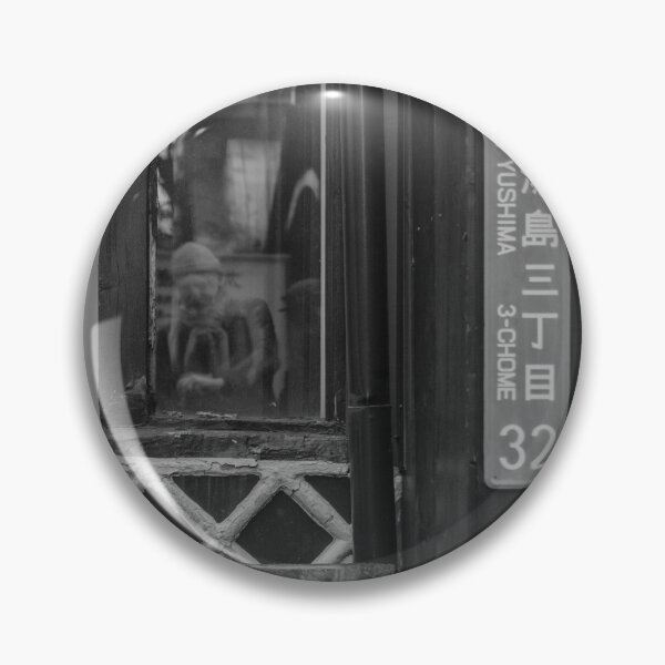 Item preview, Street Detail in Yushima: Address Plate and Machiya Window Reflection designed and sold by Pix4Japan.